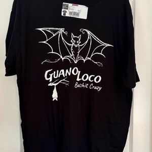 Custom designed T-shirt- “Guano Loco” (Batshit Crazy) black XL